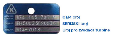 Identifikacija turbine - BORGWARNER